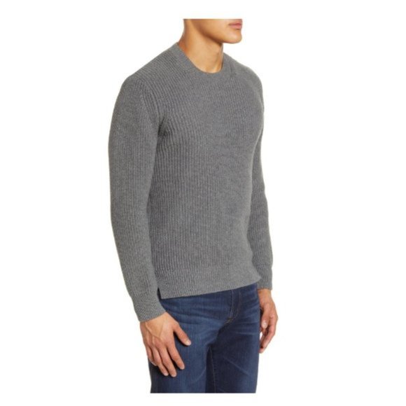 Goodlife Men's Slim Fit Crewneck Pullover Sweater Mid Weight Knit Gray Large - Picture 2 of 9